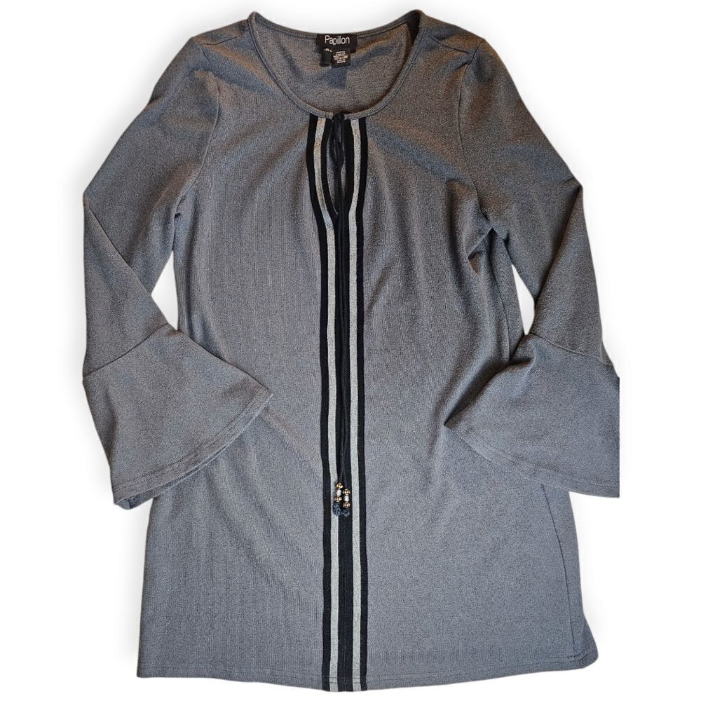 🌼4/$30 Papillon Cozy Bell Sleeve Dress – Grey (XLarge) ✨ - Picture 2 of 8